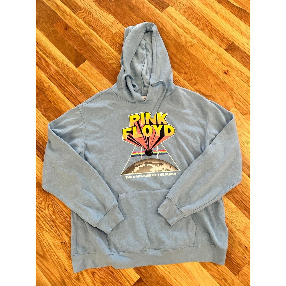Pink Floyd Hoodie Women Large Blue Sweatshirt‎ Rock Band Concert Tour Retro Tee